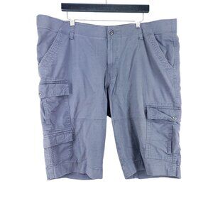 George Mens Size 42 Stretch Cargo Shorts Gray High Rise Full Leg